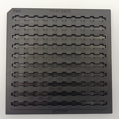 Un buon prezzo. Planarità a 4 pollici di Chip Tray For Electronic Parts 0.3mm dell'ABS del nero di ESD in linea