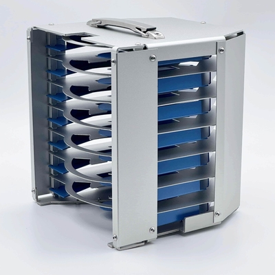 Un buon prezzo. Cassetta per wafer in metallo a 7 slot da 8 pollici personalizzata, supporto per wafer con rivestimento in teflon blu in linea